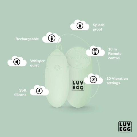 LUV EGG Zielony - Wibrujące Jajko z Pilotem i 12 Trybami Pracy LUV EGG Zielony - Wibrujące Jajko z Pilotem i 12 Trybami Pracy
