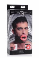 XR Brands Master Series silikonowy otwieracz ust z paskiem skorzanym