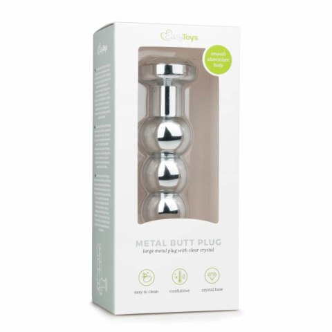 Diogol Aluminium Plug z Kryształem Clear 7,5 cm - Model Anatomiczny Diogol Aluminium Plug z Kryształem Clear 7,5 cm - Model Anatomiczny