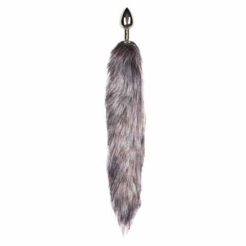 Diogol Fox Tail Plug aluminiowy z futrzanym ogonem srebrny 40 cm Diogol Fox Tail Plug aluminiowy z futrzanym ogonem srebrny 40 cm