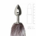 Diogol Fox Tail Plug aluminiowy z futrzanym ogonem srebrny 40 cm
