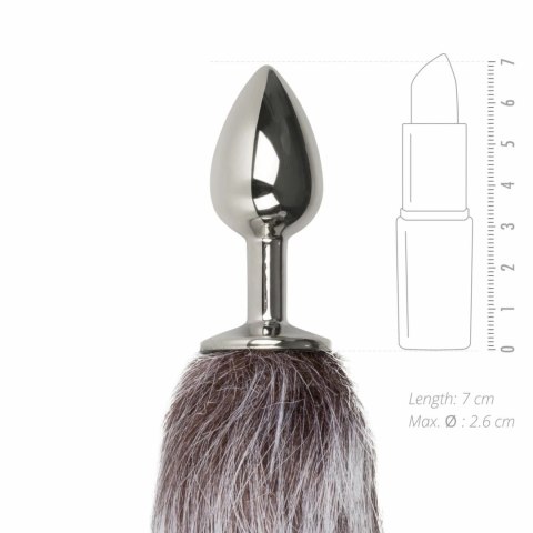 Diogol Fox Tail Plug aluminiowy z futrzanym ogonem srebrny 40 cm Diogol Fox Tail Plug aluminiowy z futrzanym ogonem srebrny 40 cm
