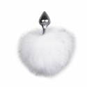 EasyToys Aluminiumowy korek anatomiczny z puszystym ogonem Bunny Tail, srebrny