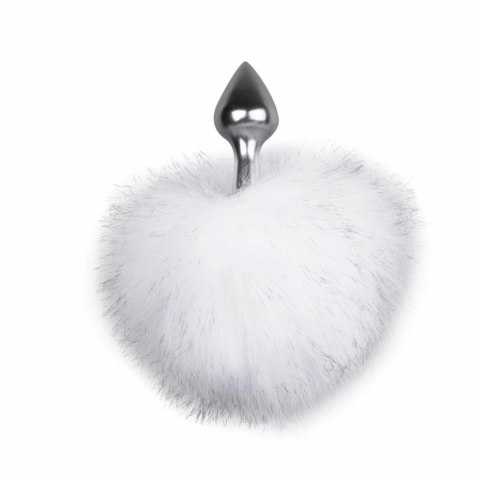 EasyToys Aluminiumowy korek anatomiczny z puszystym ogonem Bunny Tail, srebrny EasyToys Aluminiumowy korek anatomiczny z puszystym ogonem Bunny Tail, srebrny
