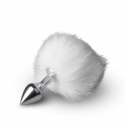 EasyToys Aluminiumowy korek anatomiczny z puszystym ogonem Bunny Tail, srebrny