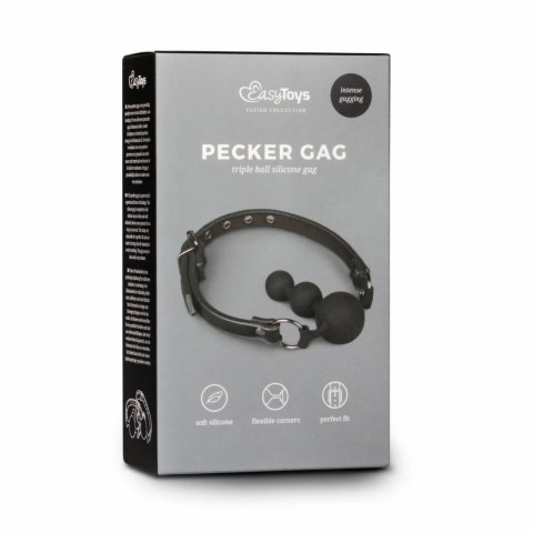 EasyToys Ball Gag silikonowy z regulowanym paskiem czarny EasyToys Ball Gag silikonowy z regulowanym paskiem czarny