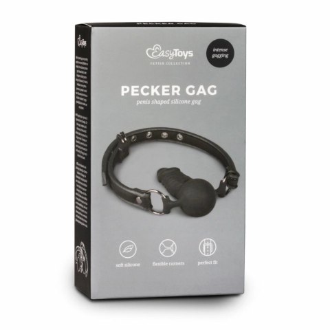 EasyToys Black Ball Gag z silikonowym elementem 60 cm regulowany EasyToys Black Ball Gag z silikonowym elementem 60 cm regulowany