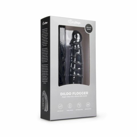EasyToys Flogger z silikonowym uchwytem - model anatomiczny, czarny EasyToys Flogger z silikonowym uchwytem - model anatomiczny, czarny