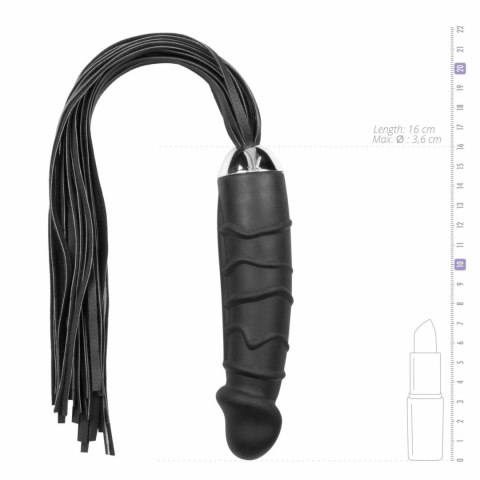 EasyToys Flogger z silikonowym uchwytem - model anatomiczny, czarny EasyToys Flogger z silikonowym uchwytem - model anatomiczny, czarny