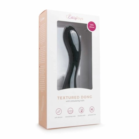 EasyToys Model Zakrzywiony z Wypustkami, Silikonowy, 18 cm - Czarny EasyToys Model Zakrzywiony z Wypustkami, Silikonowy, 18 cm - Czarny