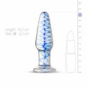 EasyToys Szklany Plug Anatomiczny No. 23 ze Spiralą Niebieską, Średni