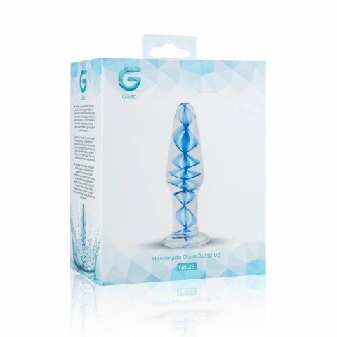 EasyToys Szklany Plug Anatomiczny No. 23 ze Spiralą Niebieską, Średni EasyToys Szklany Plug Anatomiczny No. 23 ze Spiralą Niebieską, Średni
