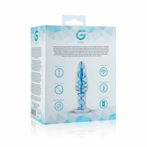 EasyToys Szklany Plug Anatomiczny No. 23 ze Spiralą Niebieską, Średni EasyToys Szklany Plug Anatomiczny No. 23 ze Spiralą Niebieską, Średni