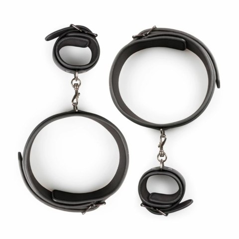 EasyToys Zestaw mankietow na uda i nadgarstki, regulowane, czarne EasyToys Zestaw mankietow na uda i nadgarstki, regulowane, czarne