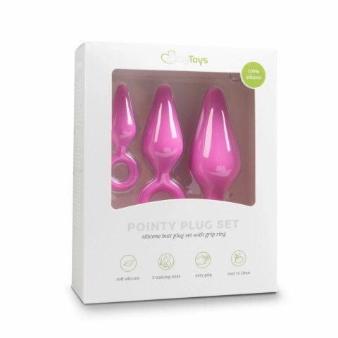 EasyToys Zestaw silikonowych korkow z uchwytem, 3 rozmiary, rożowy EasyToys Zestaw silikonowych korkow z uchwytem, 3 rozmiary, rożowy