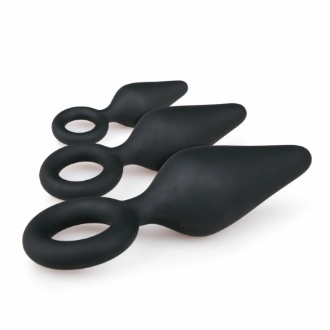 EasyToys Zestaw trzech czarnych korkow silikonowych z uchwytem Pull Ring EasyToys Zestaw trzech czarnych korkow silikonowych z uchwytem Pull Ring