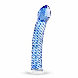 Glas Crystal No. 5 - Szklany model z niebieskimi detalami, zakrzywiony