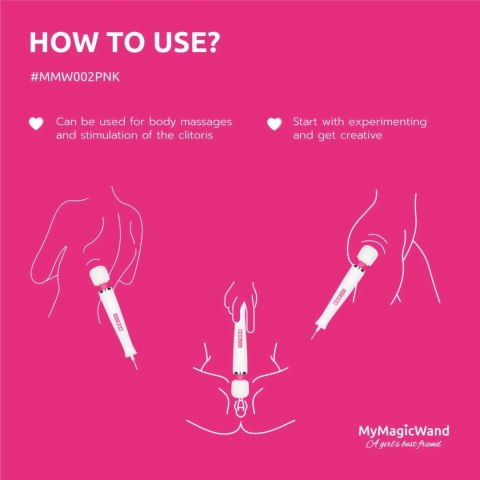 MyMagicWand Rożowy - Masażer z 6 trybami i ergonomicznym uchwytem MyMagicWand Rożowy - Masażer z 6 trybami i ergonomicznym uchwytem