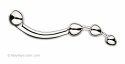 Njoy Fun Wand Silver - stalowy model dwustronny, zakrzywiony, 20 cm