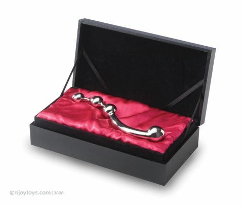 Njoy Fun Wand Silver - stalowy model dwustronny, zakrzywiony, 20 cm Njoy Fun Wand Silver - stalowy model dwustronny, zakrzywiony, 20 cm