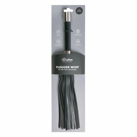 Ouch! Flogger z metalowym uchwytem - elegancki bat do gry scenicznej Ouch! Flogger z metalowym uchwytem - elegancki bat do gry scenicznej