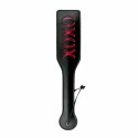 Ouch! Skorzana packa XOXO z czerwonym napisem - czarna, 32 cm
