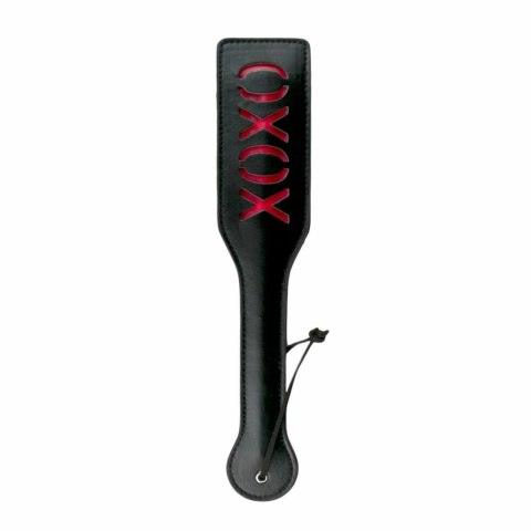 Ouch! Skorzana packa XOXO z czerwonym napisem - czarna, 32 cm Ouch! Skorzana packa XOXO z czerwonym napisem - czarna, 32 cm
