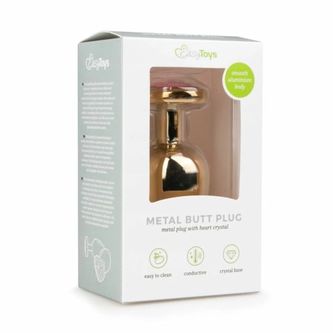 Rimba Aluminium Plug Anatomiczny z Kryształkiem Heart Srebrny M Rimba Aluminium Plug Anatomiczny z Kryształkiem Heart Srebrny M