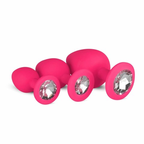 Satisfyer Zestaw Anatomicznych Korkow Silikonowych z Kryształem Rożowy 3 szt.