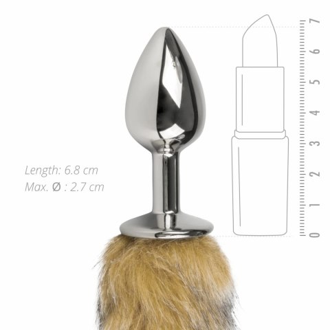 Sinner Gear Aluminiumowy plug z puszystym ogonem liska, srebrny Sinner Gear Aluminiumowy plug z puszystym ogonem liska, srebrny