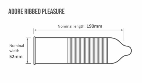 Adore Ribbed Pleasure 144 szt. prezerwatywy z wypustkami, transparentne Adore Ribbed Pleasure 144 szt. prezerwatywy z wypustkami, transparentne