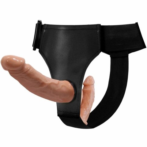 Baile Double Fun System z uprzężą, podwojny model TPR, czarny Baile Double Fun System z uprzężą, podwojny model TPR, czarny