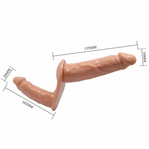 Baile Double Fun System z uprzężą, podwojny model TPR, czarny Baile Double Fun System z uprzężą, podwojny model TPR, czarny