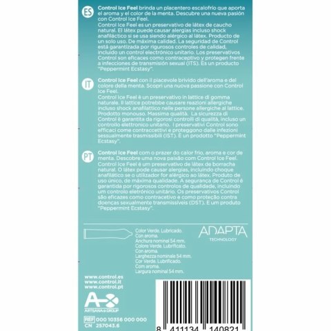 Control Ice Feel 10 szt. miętowy efekt chłodzący zielone 53 mm Control Ice Feel 10 szt. miętowy efekt chłodzący zielone 53 mm