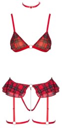 Cottelli Costumes Komplet Bielizny Kratka S z Chokerem i Pasem