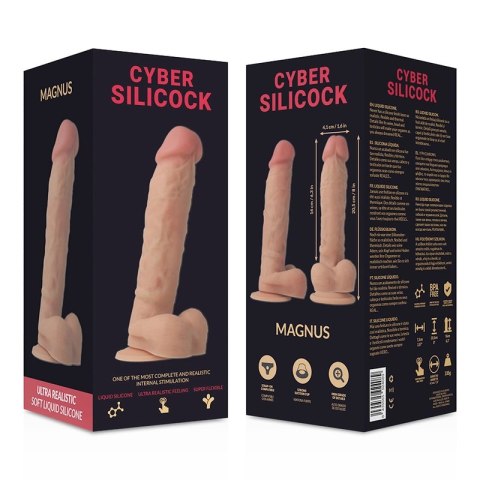 Cybersilicock Dong 20,5 cm - płynny silikon, anatomiczny model, przyssawka Cybersilicock Dong 20,5 cm - płynny silikon, anatomiczny model, przyssawka