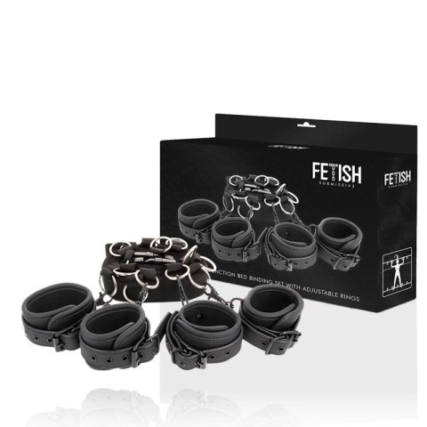 Fetish Submissive Zestaw Pasow Łożkowych z Neoprenową Podszewką Fetish Submissive Zestaw Pasow Łożkowych z Neoprenową Podszewką