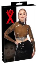 LateX Koszulka Lateksowa Czarna z Długim Rękawem i Pierścieniem L