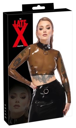 LateX Koszulka Lateksowa Czarna z Długim Rękawem i Pierścieniem L