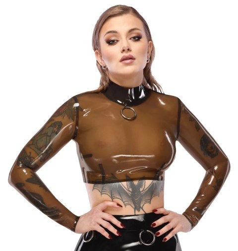LateX Koszulka Lateksowa XL Długi Rękaw Przezroczysta Czarna LateX Koszulka Lateksowa XL Długi Rękaw Przezroczysta Czarna