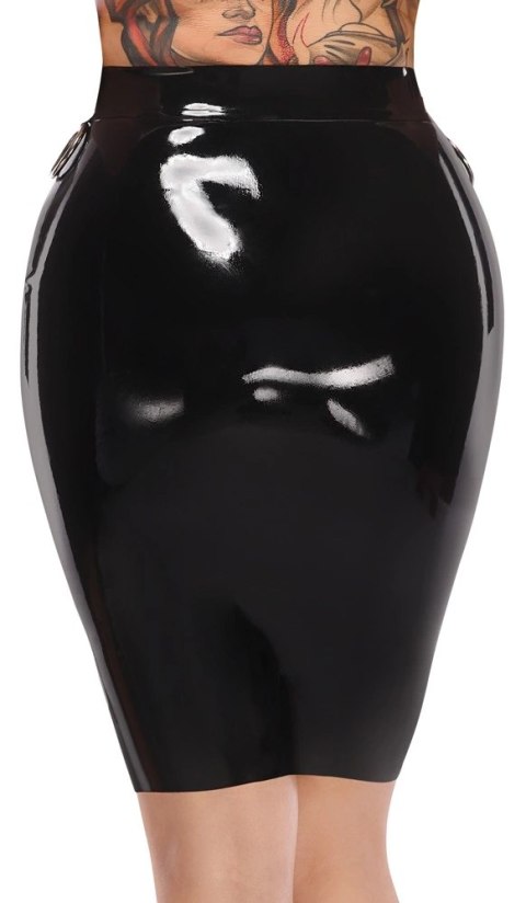 LateX Spodnica Lateksowa Czarna 2XL z Ozdobnymi Pierścieniami LateX Spodnica Lateksowa Czarna 2XL z Ozdobnymi Pierścieniami