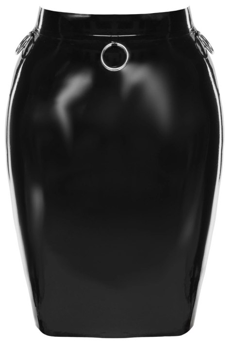 LateX Spodnica Lateksowa Czarna Do Kolan z Metalowymi Pierścieniami S LateX Spodnica Lateksowa Czarna Do Kolan z Metalowymi Pierścieniami S