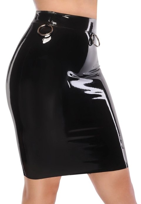 LateX Spodnica Lateksowa Czarna do Kolan M z Metalowymi Pierścieniami LateX Spodnica Lateksowa Czarna do Kolan M z Metalowymi Pierścieniami