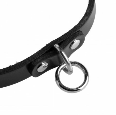 XR Brands skorzana obroża z O-ringiem, regulowana, czarna 45,7 cm XR Brands skorzana obroża z O-ringiem, regulowana, czarna 45,7 cm