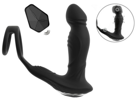 Rebel RC Prostate Plug Zdalny - silikonowy masażer z pierścieniami, czarny Rebel RC Prostate Plug Zdalny - silikonowy masażer z pierścieniami, czarny