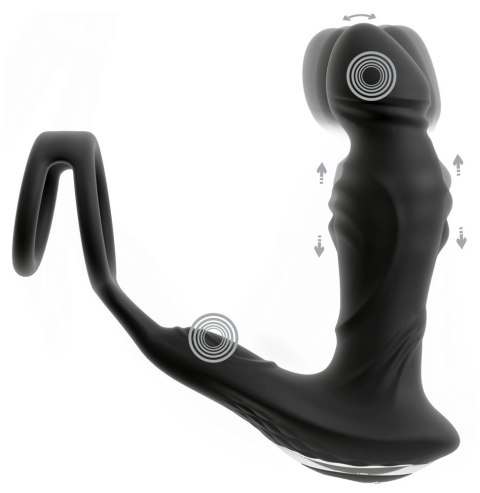 Rebel RC Prostate Plug Zdalny - silikonowy masażer z pierścieniami, czarny Rebel RC Prostate Plug Zdalny - silikonowy masażer z pierścieniami, czarny
