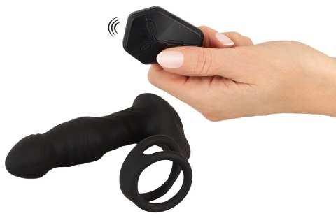 Rebel RC Prostate Plug Zdalny - silikonowy masażer z pierścieniami, czarny Rebel RC Prostate Plug Zdalny - silikonowy masażer z pierścieniami, czarny