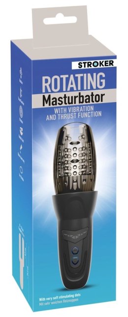 STROKER Rotating Vibe Thrust - automatyczna maszyna intymna, transparentna, 25,2 cm