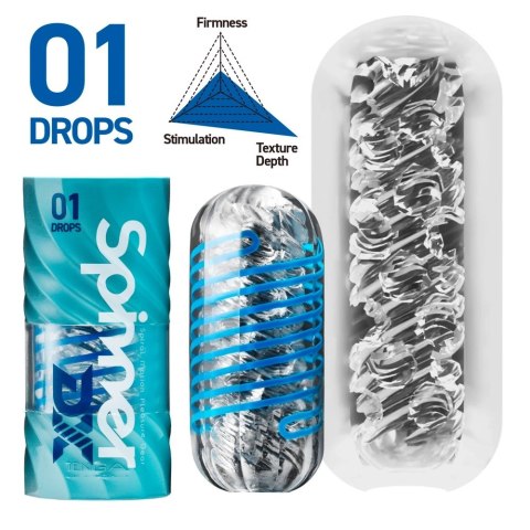 Tenga Spinner Deluxe 01 Drops - innowacyjna maszyna intymna, spiralna struktura Tenga Spinner Deluxe 01 Drops - innowacyjna maszyna intymna, spiralna struktura