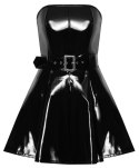 Black Level Sukienka Winylowa Bez Ramiączek Czarna XL Glamour